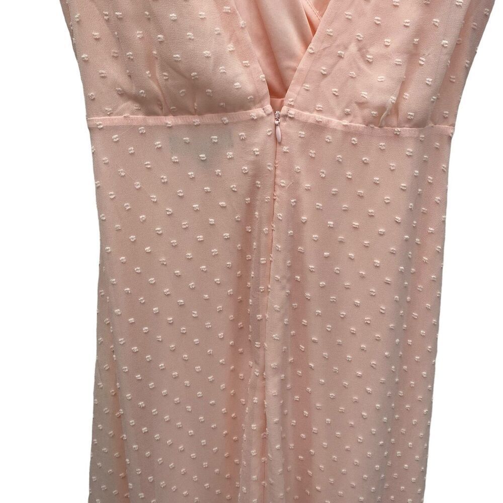 LULUS Romantic Possibilities True Blush Swiss Dot Maxi Dress Size M - Picture 8 of 13
